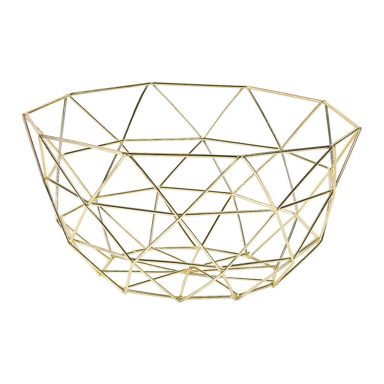 Everly Quinn Geometric Basket Metal Basket & Reviews Wayfair